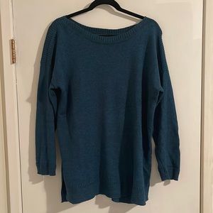 Tunic sweater in dark peacock blue